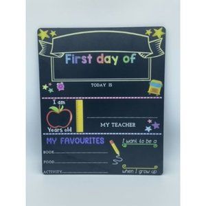 First Last Day (BLANK) School Board Boys Girls 12" x 10" Double Sided Board NEW